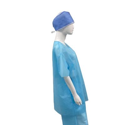 China Washable Waterable PPE Anti Static Isolation Clinic Doctor Gown With Knit Cuff For Work Wear Lab Patient Uniform for sale