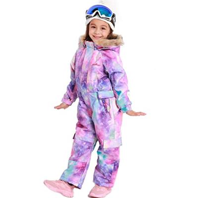 China Wholesale Custom Girls Breathable Waterproof Colorful Crane Snow Suits Kids Skiing Snowsuit Jumpsuits One Piece Wear for sale