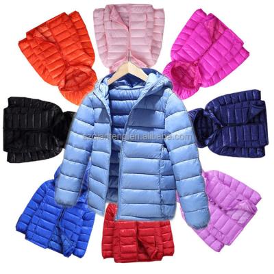 China Breathable Kids Packable Winter Stripper Hoodie Jacket Girls Lightweight Youth Children Boy for sale