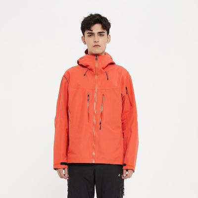 China Breathable detachable fleece striping fluorescent orange overseam EN471 taping water proof zipper soft peak anorak for sale