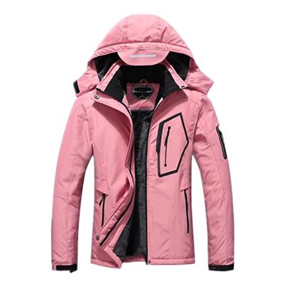 China Anti-wrinkle Women's Mountain Waterproof Ski Jacket Windproof Rain Jacket Warm Winter Hooded Jacket for sale