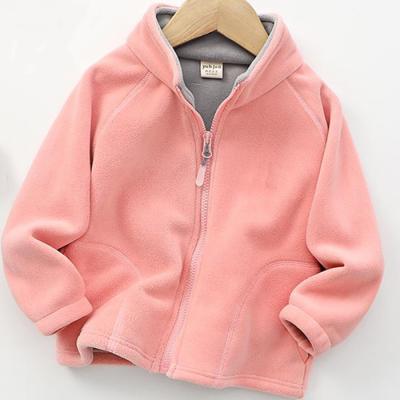 China Breathable Quick Dry Easy Wash Out Light Weight Soft Warm Soft Multi Function Recycled Polyester Kids Fleece Pink Jacket for sale