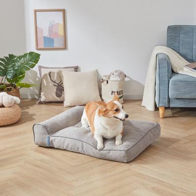 China Large Travel Sofa Couch Pet Bed With Removable Sleemon Cover And Pillow for sale