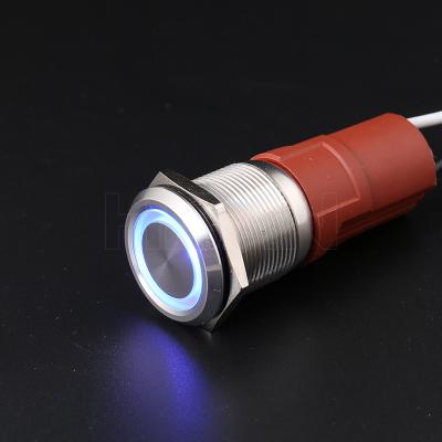 China High current stainless steel 10A 220v ip65 1no1nc rgb metal waterproof switch button led ip65 22mm stainless for sale