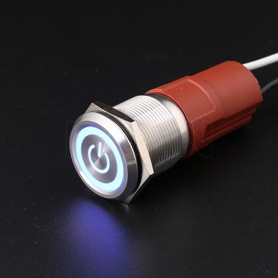 China 2021 new stainless steel 1no1nc metal push button power tricolor rgb listed high intensity bicolor symbol led switch 22mm metal for sale