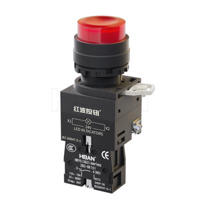 China Plastic material red color 22mm push button xb2 head light momentary high electrical switches for sale