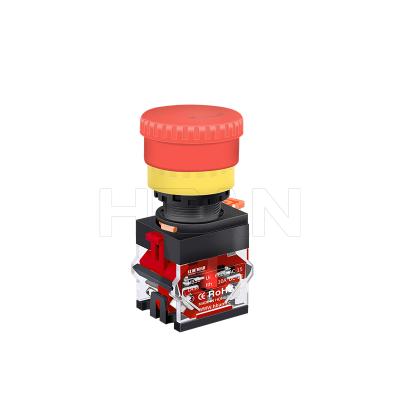 China HBAN Mark 10A Emergency Stop Plastic Current Red Key Push Bottom Flat Round for sale