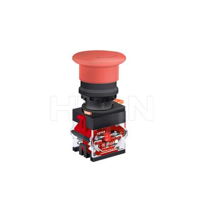 China LA38 Series Emergency Stop Push Switch 1NO1NC Plastic Red Locking Bottom IP65 22mm for sale