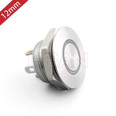 China Newest Mini Type Stainless Steel Tact Switch 12mm 12V Momentary Waterproof Push Button Switch for sale