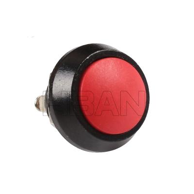 China Plastic Head UL Domed Key Switch Metal Round 12mm Black Momentary Latching Small Push Button Switch for sale