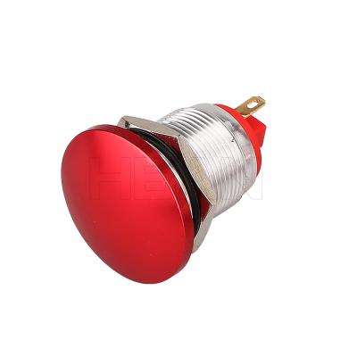 China Hban 2pins ip65 aluminum zinc alloy waterproof mushroom push button reset 22mm red key 1no switch for sale