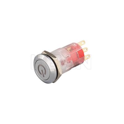 China 16mm Plastic Push Button Switch 1no1nc Style 16mm New Vandal White Led Illuminated Momentary Led Push Button Switch for sale