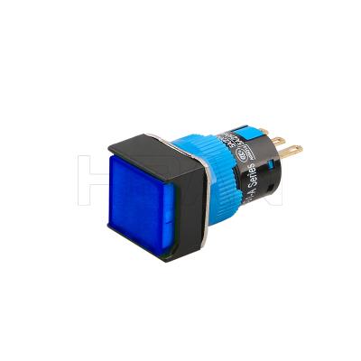 China Silver alloy hban plastic switch latching 1NO1NC green color square red push button led 12v no for sale