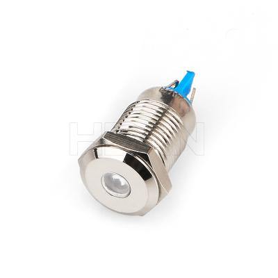 China PBT Outdoor Metal 12mm 8mm 12 Volt Led Signal Lamp Mini Indicator Lights for sale