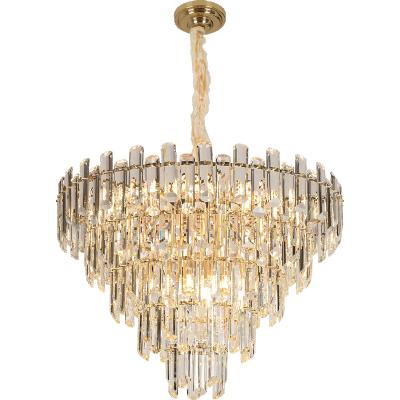 China Amazon Post Modern Contemporary Luxury Clear Crystal Hit Lamp Chandelier Gold Crystal Luxury Led Light for sale