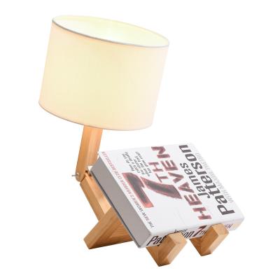 China Adjustable Folding Cloth Wood Wooden Art Clamp Coffee Table Lamps Shaped Table Lamp Desk Lamp for sale