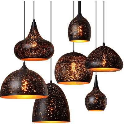 China Industrial Art Loft Chandelier Hanging Light Industrial Iron Etching Pendant Lamp for sale