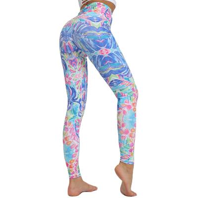 China Most Popular Floral Print Breathable Yoga Wear Pants Yoga Activewear High Waist Breathable Workout Clothes for sale