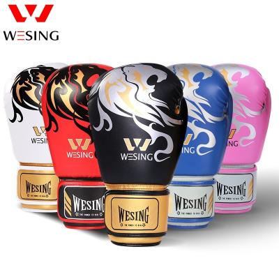 China Wesing Boxing Gloves 14oz Universal Custom Plain Men Leather Topten Types Shaping Boxing Gloves for sale