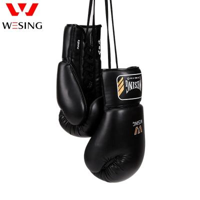 China Adults Wesing Logo Wholesale Custom 16oz Training Boxing Leather Professional Laced Plain Boxing Gloves for sale