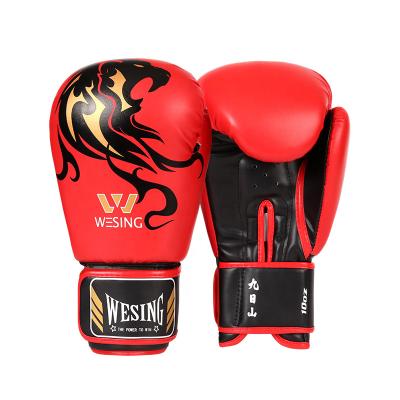 China Wesing Logo Boxing Gloves Universal Custom Leather 14 Ounce Cheap Boxing Gloves for sale