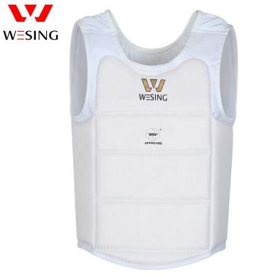 China Multi-Layer Fabric Sewing Custom Approved Wesing Wkf Karate Chest Guard Foam Protector White Karate Chest Guards For Man for sale