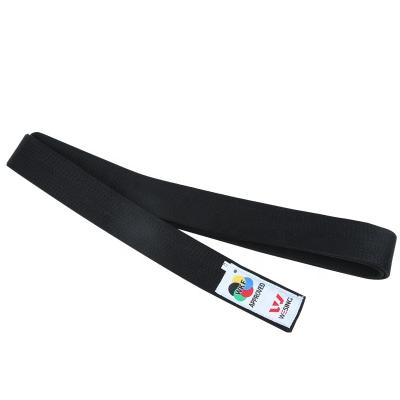 China Custom cotton and terylene Wesing karate belts wholesale cotton material red black karate main belts for sale