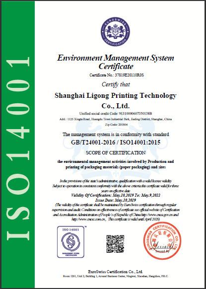 ISO14001 - Shanghai Yonglei Technology Co., Ltd.