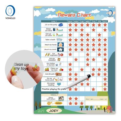 China RC1.0-2A2 Yonglei Nanotechnology Erase Kids Reward Home Dry Chart Magnetic Chore Chart Board for sale