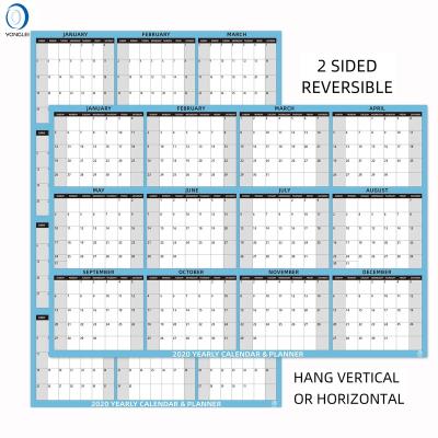 China 028-1A2 Wall Calendar Double Sided Desk Calendars Vertical 2020 / Horizontal Planner 2020 Erasable Calendar for sale