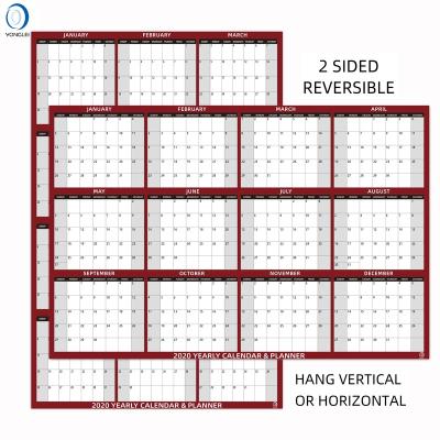 China 027-1A2 Wall Calendar Double Sided Vertical / Horizontal Calendar 2020 Erasable Wall Calendar 2020 Personalize for sale