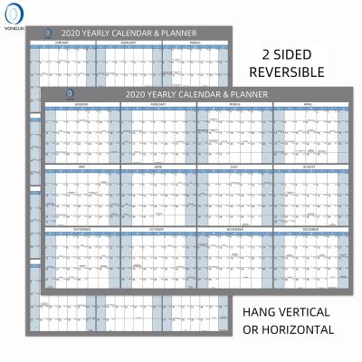 China 019-1A2 Wall Calendar Double Sided Large Countdown Wall Calendar Vertical/Horizontal Erasable Planner 2020 2020 Year Calendar for sale