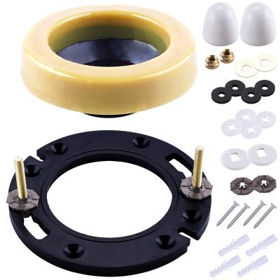 China Modern bathroom parts toilet fitting bowl gasket wax ring gasket with flange wax rubber ring for sale