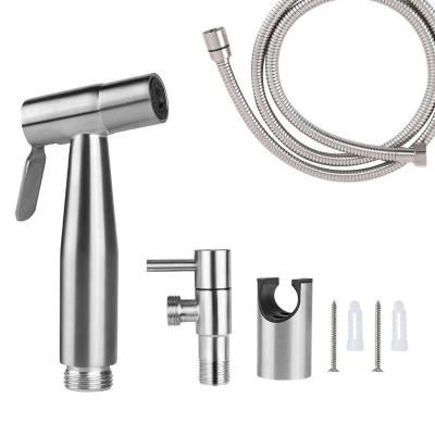 China Modern Wholesale Hot selling 304 stainless steel brushed spray gun toilet spray gun for bathroom for sale