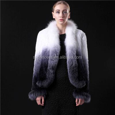 China Medium infinity knitted rex rabbit fur scarf women's real knitted rabbit fur scarf for sale