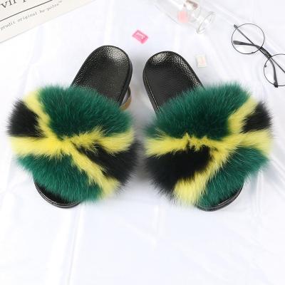 China Fashion Trend Wholesale Women's Faux Fur Slippers Bedroom Soft Slippers Non-slip and Wear-Resistant Fur Women's Slippers for sale