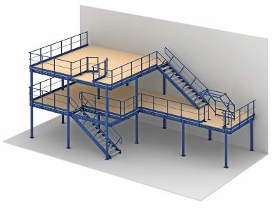 Chine plancher de mezzanine augmenté résistant de stockage de 1 - 2 niveaux pour le stockage industriel à vendre