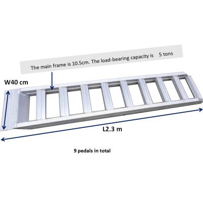 China 5ton strong 2.3m*40cm excavator forklift small unloading and loading ramp for sale