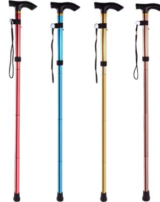 China Adjustable Super Lightweight Adjustable Walking Stick For Elder Aluminum Alloy Telescopic Cane for sale