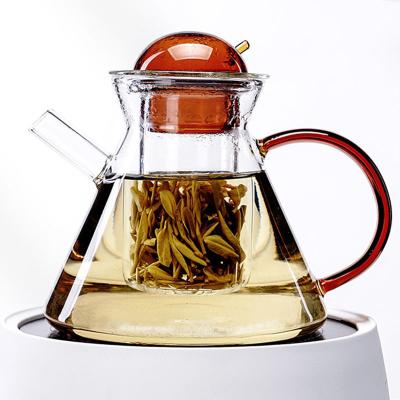 China Viable Wholesale Goods Clear Glass Teapot Set With Infuser For Loose Tea Borosilicate Glass Heatproof Teapot for sale