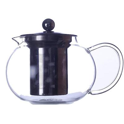 China Large Capacity Glass Viable Wholesale Tea Kettles Tall With Handle Safe Borosilicate Glass Teapot Infuse And Stovetop for sale