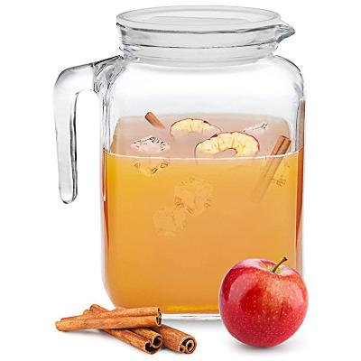 China Wholesale Home Use Classical Viable Juice Kettle Drinks Pitcher Borosilicate Glass Water Carafe Borosilicate Glass Water Cold Carafe for sale