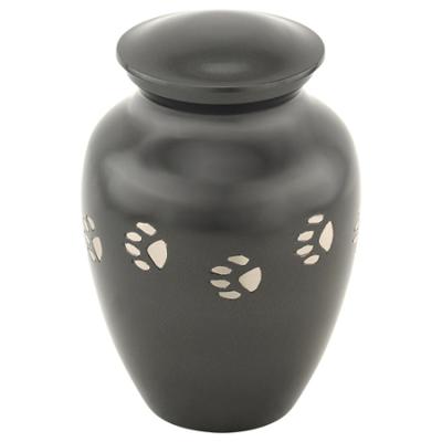 China Viable High Quality Cremation Urns Premium Cat Animals Gray Paw Pet Dog Cremation Urns Aluminum Brass Urns for sale