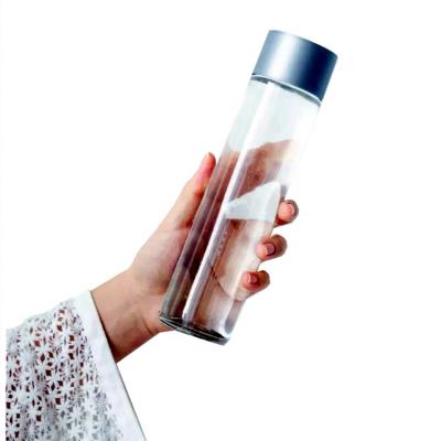 China Hot Sale 500ml 750ml 1000ml Custom Logo Beverage Glass Bottles For Drinking Water Borosilicate Glass Shatterproof Water Bottle for sale