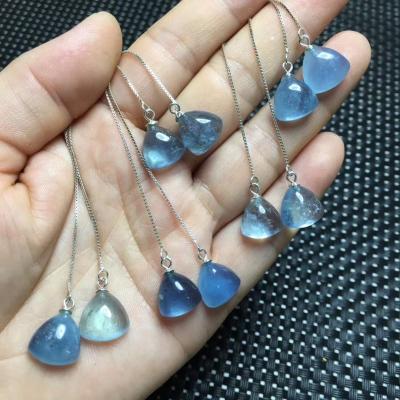 China Wholesale Crystal Eardrop Natural Aquamarine Studded 925 Sterling Silver Crystal Love Earring for sale