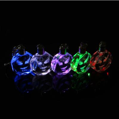 China Wholesale Custom Shape Modern Design Engraving Led Laser Crystal Led Key Chain For Gift for sale