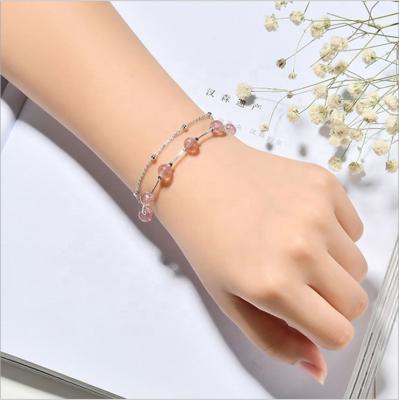 China China Strawberry Crystal Bracelet Wholesale Natural Crystal Strawberry Jewelry Bracelet for sale