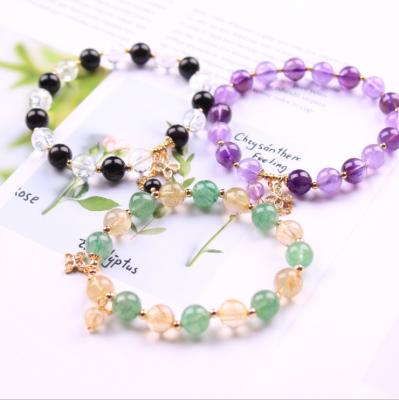 China China Wholesale 8mm Natural Crystal Beads Bracelet Crystal Bangle Bracelet Jewelry For Gift for sale