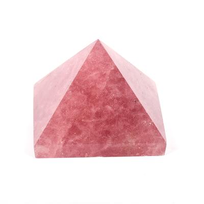 China Wholesale Natural Pyramid Crystal Chakra China Strawberry Energy Pyramid Crystal Healing for sale