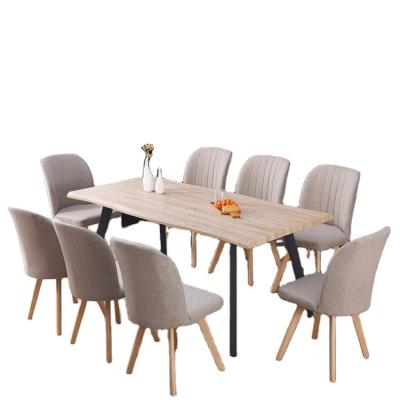 China Cheap Modern Luxury Wood Top Restaurant Table Solid Wood Dining Tables And Square Wood Dining Table 6 Chair Sets Set For 8 Seater for sale